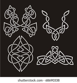 A set of Celtic ornamental designs.