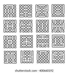 Set celtic or scandinavian element of pattern,  Vector illustration for ornate, textile, wallpaper or packaging.