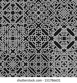 Set of celtic seamless pattern