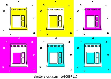 Set Cement bag icon isolated on color background.  Vector Illustration
