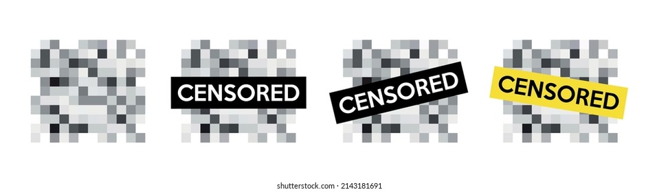 Set censored bar isolated on white background. Censored signs concept. Vector stock