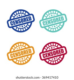Set of Censored Stamp Labels