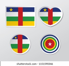 set of central african republic flag vector illustration
