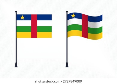 Conjunto de banderas de la República Centroafricana aisladas para la celebración del Día de la Independencia