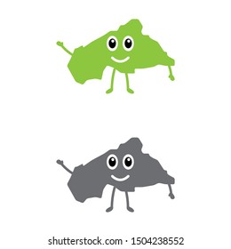 a set of Central African Republic map mascots