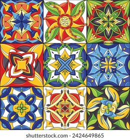Set of ceramic tile patterns. Gorgeous seamless patterns. Can be used for wallpaper pattern fills web page background or surface textures