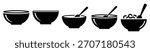 set of cereal bowl icon vector illustration isolated on white background