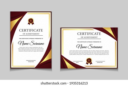 Set Certificate Achievement Border Design Templates Stock Vector ...