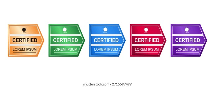 Set certificate badge minimalist template vector editable	