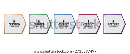 Set certificate badge minimalist template vector editable	