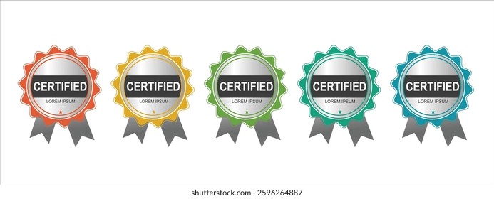 Set certificate badge template vector illustration