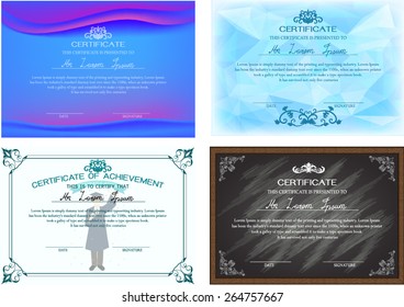 Set of certificate design templates.