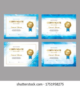 Set of certificate and diploma design templates, creative geometric background