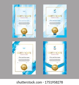Set of certificate and diploma design templates, creative geometric background