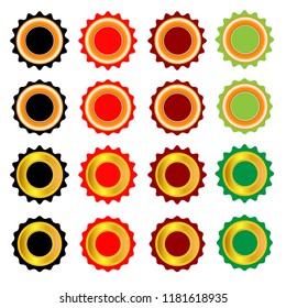 set certificate icon seal vector isolated on white background