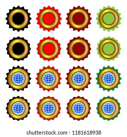 set certificate icon seal vector isolated on white background