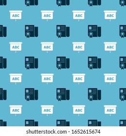 Set Certificate template and Chalkboard on seamless pattern. Vector