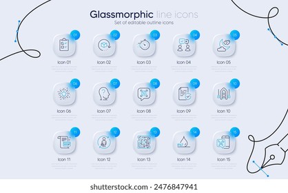 Set of Certificate, Waterproof and People voting line icons for web app. Qr code, Return package, Food app icons. Replacement, Boat, Twinkle star signs. Maze, Timer, Payment card. Vector