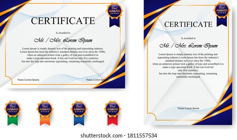 Set certificates in blue, great for your template