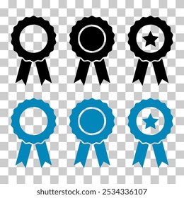 Set of Certification seal award icon, ribbon web stamp symbol, label vector illustration .
