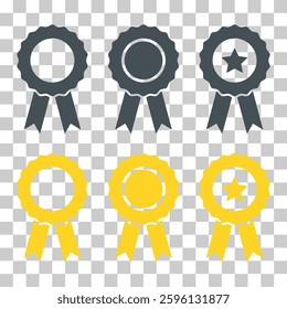 Set of Certification seal award icon, ribbon web stamp symbol, label vector illustration .
