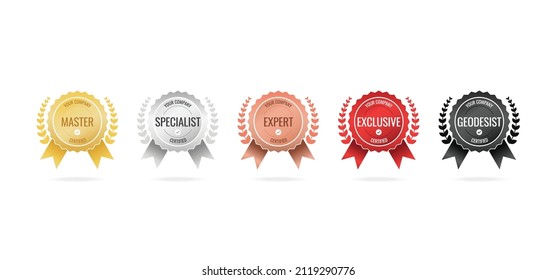 Juego de placas certificadas, plantilla vectorial