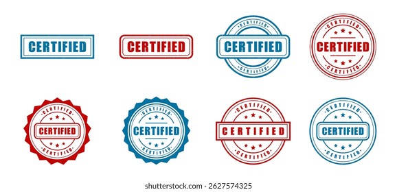 Set of certified stamps and seals. Vector
