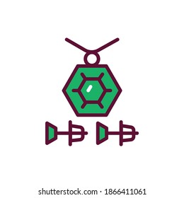 Indique el icono de la línea de la cadena y los pendientes. Elemento vector aislado.