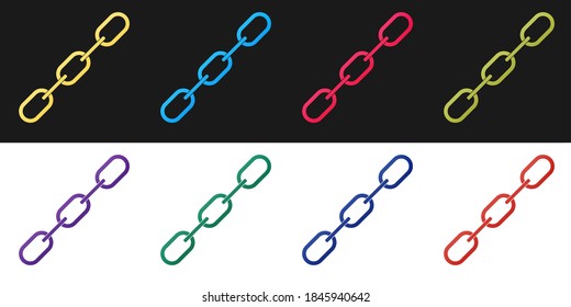 Set Chain Link Symbol einzeln auf schwarz-weißem Hintergrund. Link Single. Vektorgrafik.