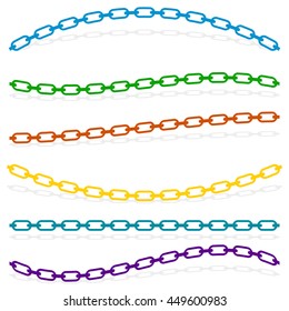 Set of chains. Curved, wavy, arcing straight chains. (Straight repeatable.)