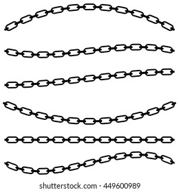 Set of chains. Curved, wavy, arcing straight chains. (Straight repeatable.)