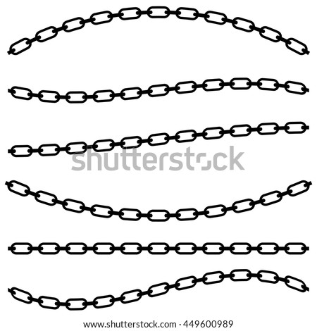 Set of chains. Curved, wavy, arcing straight chains. (Straight repeatable.)