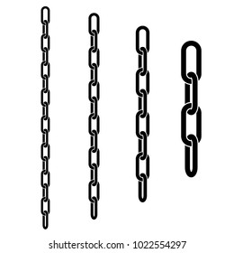 Set of chains. Different lengths. Vector illustration