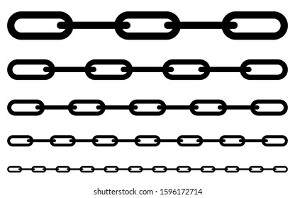 A set of chains of different sizes. Vector illustration. EPS 10