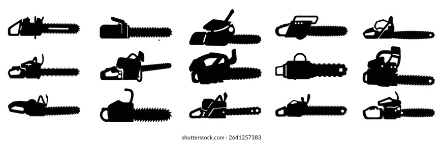 Set of chainsaw vector illustration
