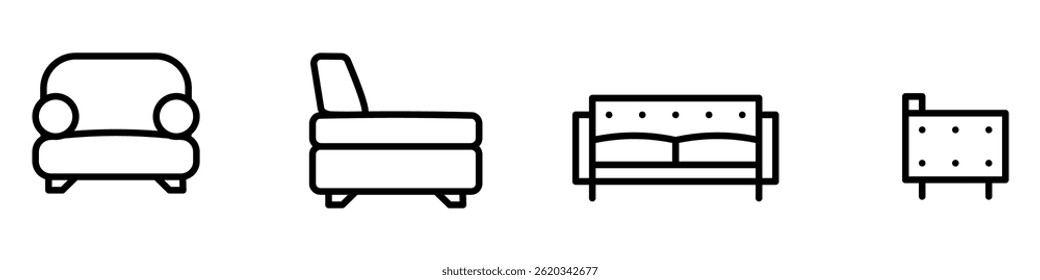 Conjunto de ícone da cadeira. Ilustração vetorial