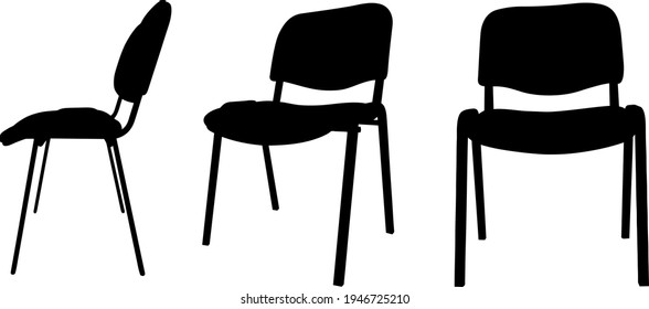 set of chair silhouettes isolated on white