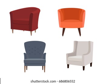 Set of Chair to use in animation, illustration, scene, background, cartoon, etc.