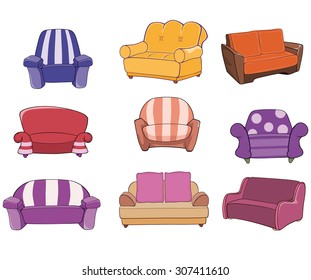 Set of chairs and armchairs