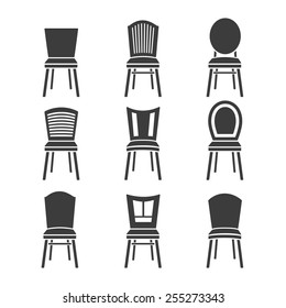 Set of chairs on a white background. Vector