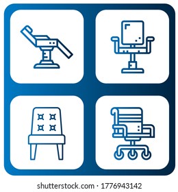 Set of chaise icons. Such as Chair , chaise icons