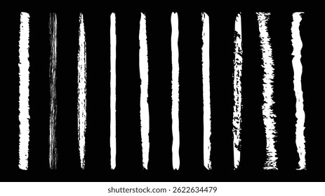 Set of chalk brush lines. Hand drawn grunge lines on chalkboard background. Chalk grainy texture. Art brushes inside.	Grunge smears, thin and thick chalk strokes, pencil dividers.