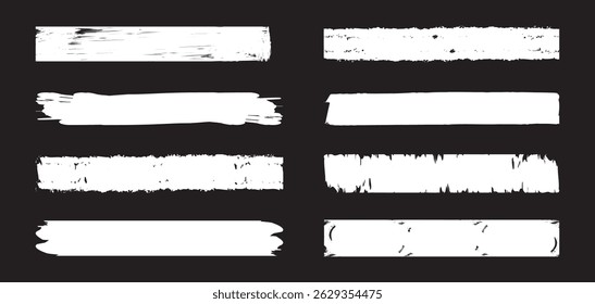 Set of chalk brush lines. Hand drawn grunge lines on chalkboard background. Chalk graphic elements. Vector grungy paint brush strokes collection. Vector illustration.