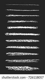 Set of chalk brushes. Hand drawn design elements. Chalk strokes.. Vector illustration.