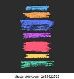 Set of chalk and crayon brushes. Hand drawn grunge lines on chalkboard Vector format
