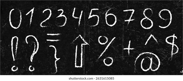 A set of chalk drawn shapes on the school blackboard.text box crayon. rough rectangles, circles, hearts, flowers and doodles in doodle style. Grunge texture.