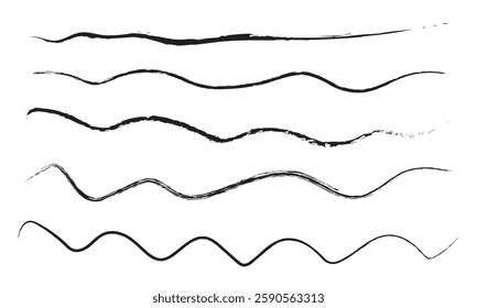 Set of chalk underline lines and texture emphasis. Line brush marker, pen, pencil stroke vector. Blue line brush marker scribble sketch underline. Hand drawn doodle pencil scratch mark. eps10