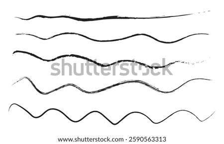 Set of chalk underline lines and texture emphasis. Line brush marker, pen, pencil stroke vector. Blue line brush marker scribble sketch underline. Hand drawn doodle pencil scratch mark. eps10