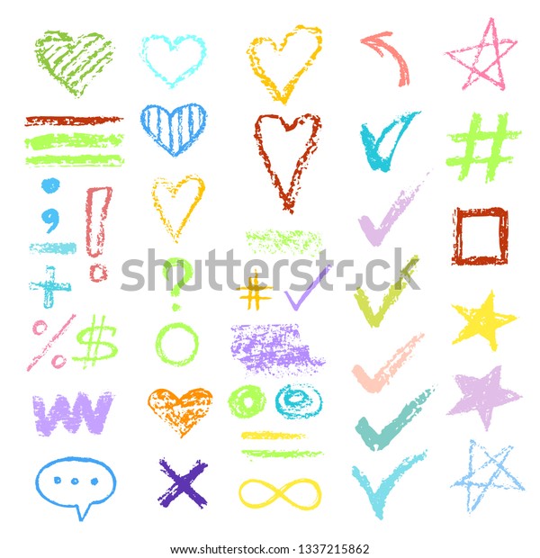 Set Chalk Vector Textures Collection Hand Stock Vector (Royalty Free ...