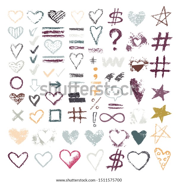Set Chalk Vector Textures Collection Hand Stock Vector (Royalty Free ...
